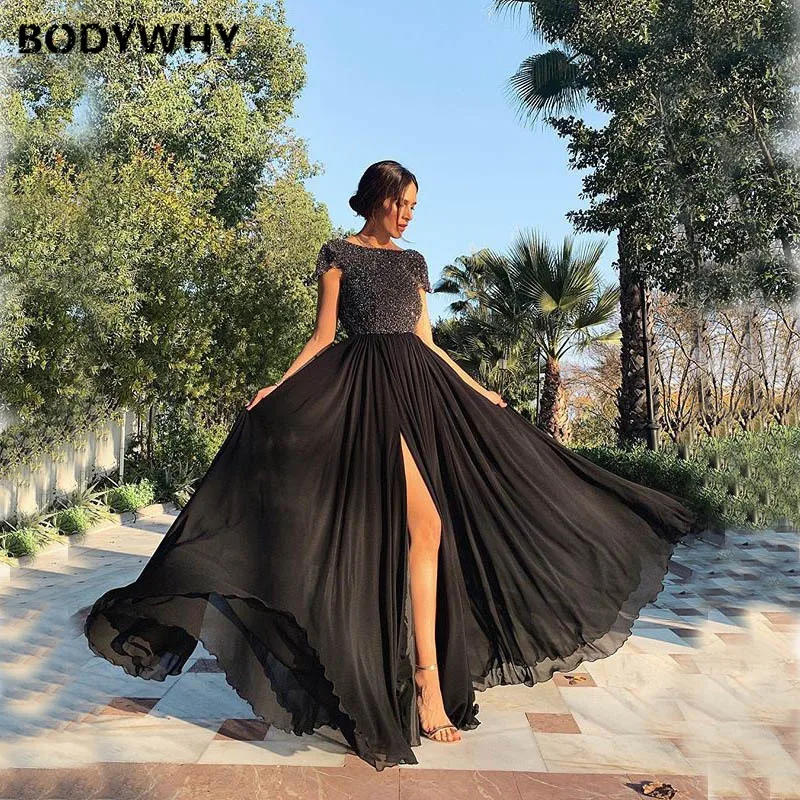 

New Women's Dress In Spring and Summer Speed Solid Color Round Neck Chiffon Dress Casual Dress Plus Size Dress Black