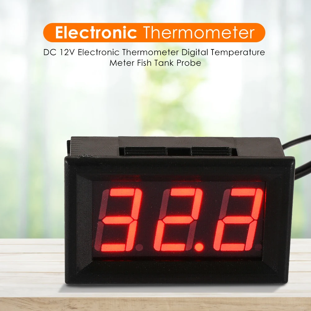

Refrigerator Fish Tank Thermometer with Waterproof Probe High Precision12V Temperature Meter LCD Digital Screen Refrigerator