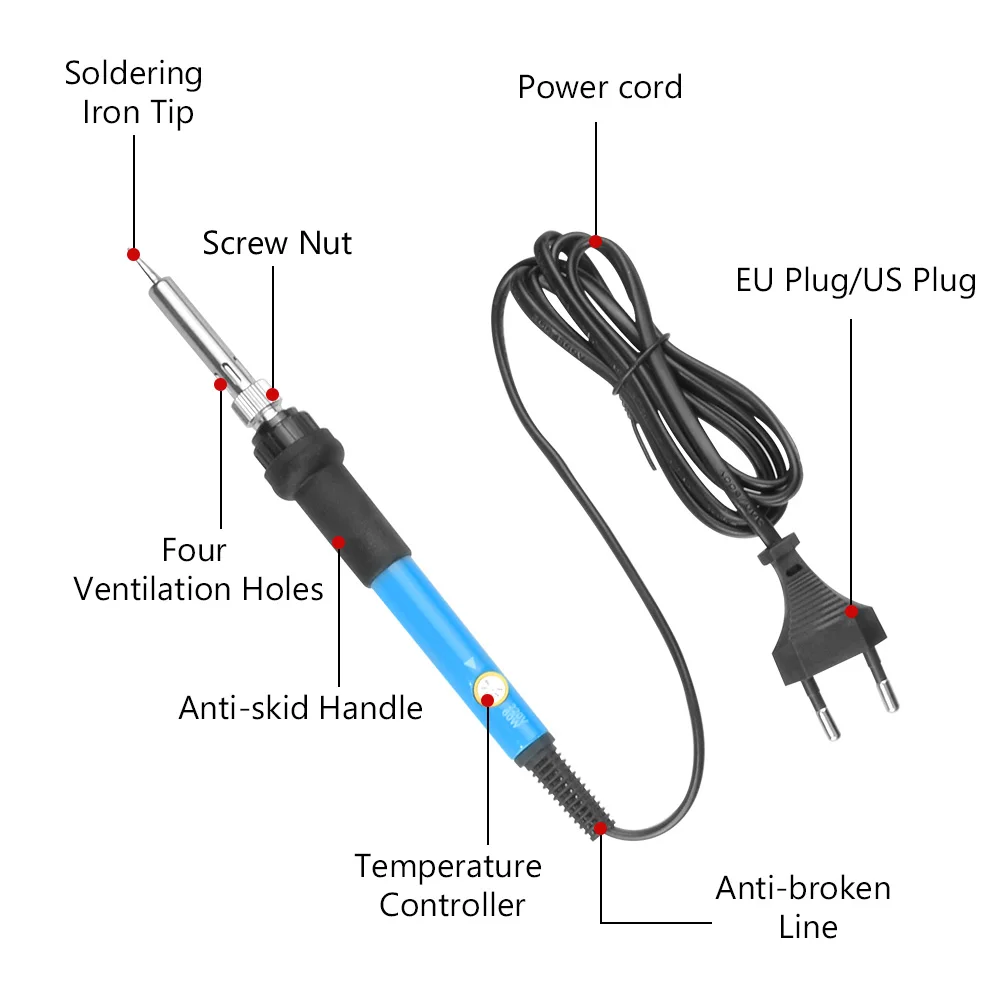 Электрический паяльник бытовая паяльная ручка с регулируемой температурой