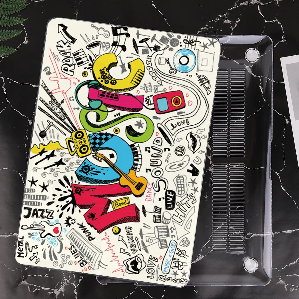 Цветочный чехол для ноутбука MacBook Air 13 A1466 A1932 Pro 13 15 16 дюймов Сенсорная панель A2141 a2159 пластиковый жесткий чехол Keybaord