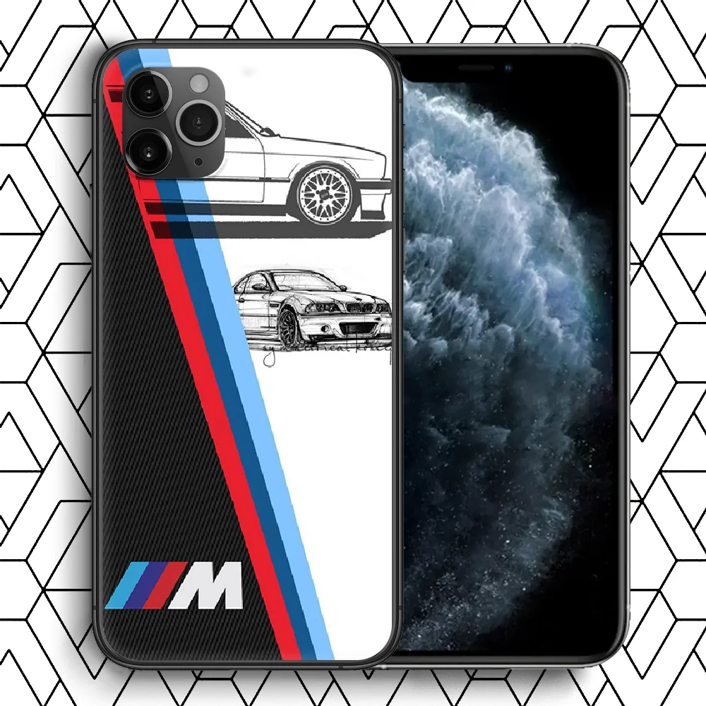 

Blue Red Sport Car M Blue Red Phone Case For iPhone 4 4s 5 5S SE 5C 6 6S 7 8 Plus X XS XR 11 12 Mini Pro Max 2020 black Back