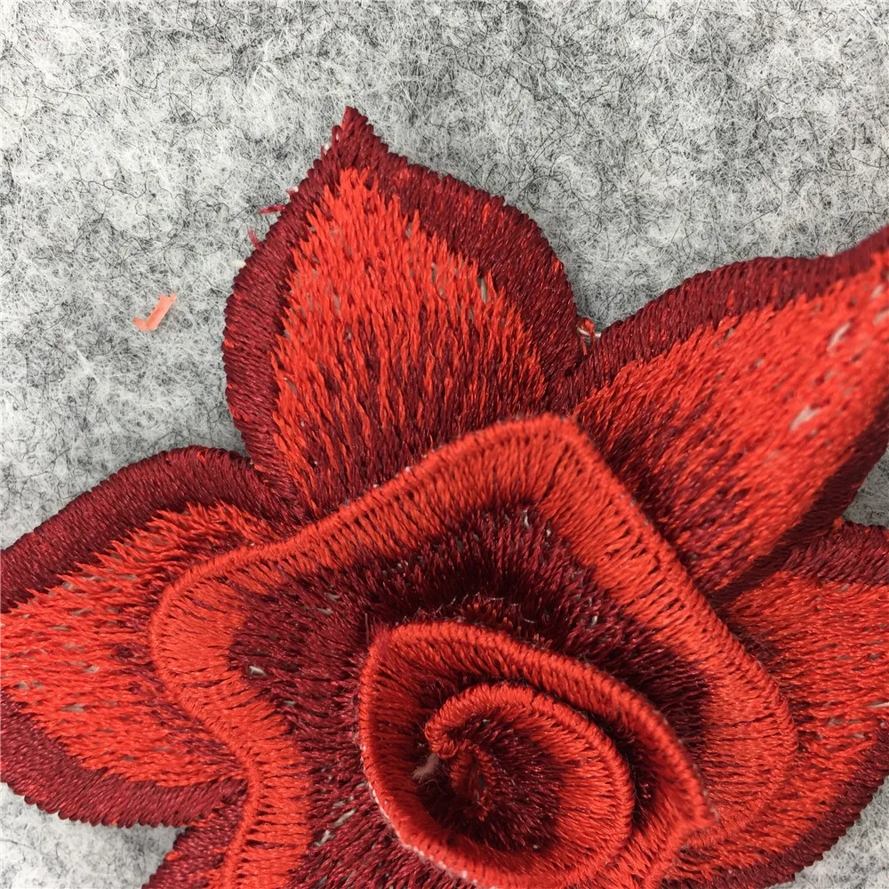 Красивый вышитый цветок розы кружевной вырез тканевый аксессуар DIY воротник