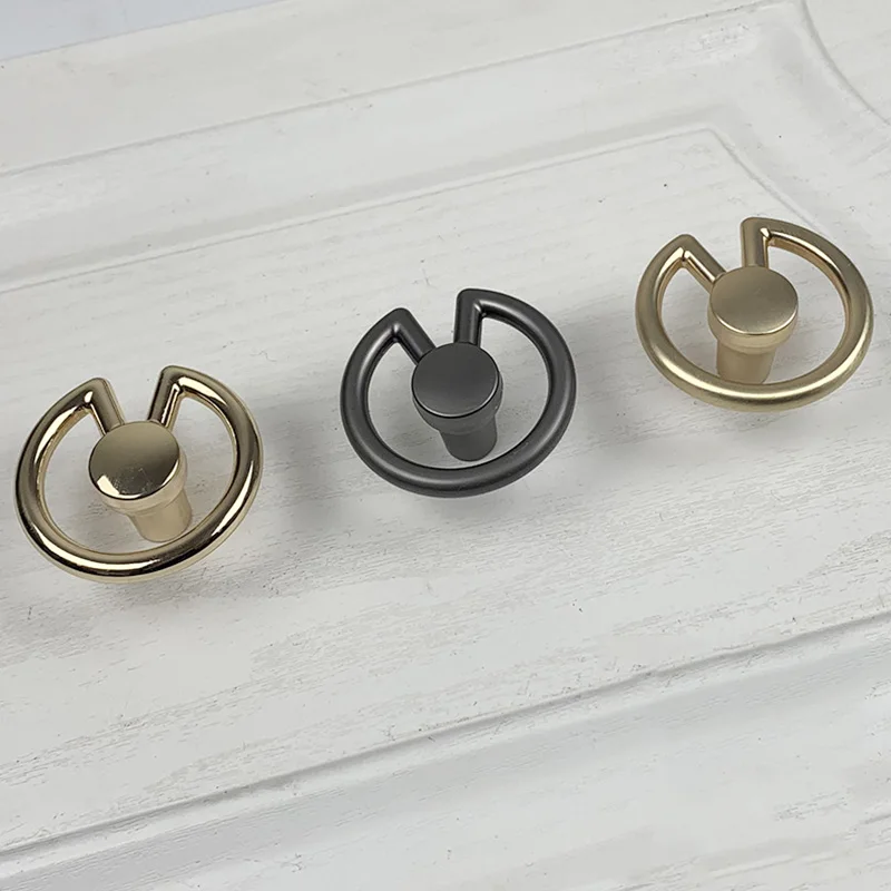 

Creative Round Ring Drawer Pull Handles Furniture Door Knobs Alloy Dresser Drawer Knobs Handle For Jewelry Box Door Ring