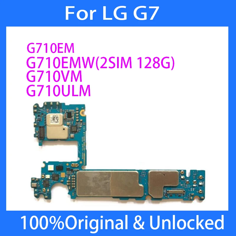 

100%Original Unlocked Motherboard For LG G7 Logic board G710EM G710EAW G710VM G710ULM mainboard with Android system full tested