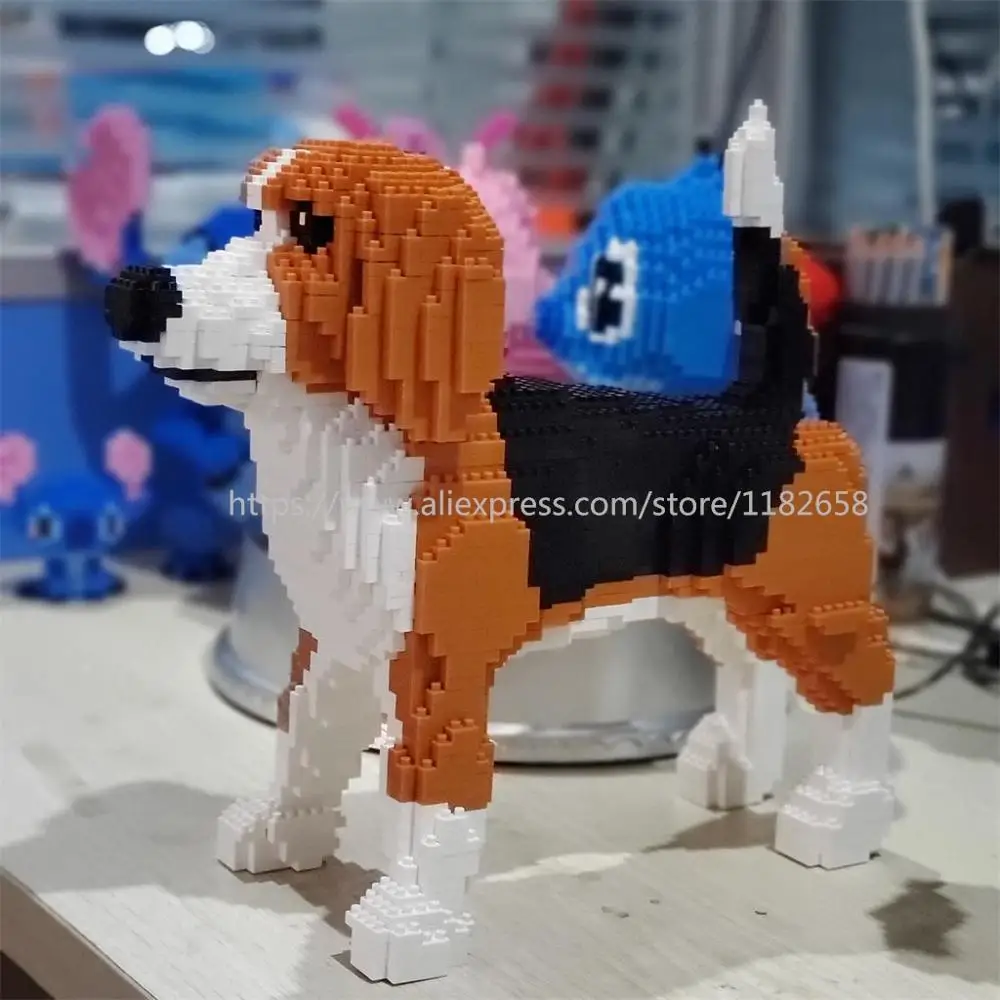 Маленькие блоки модель собаки Foxhound мини кирпичи животные строительная игрушка