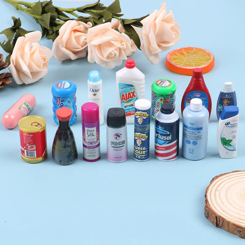 

1 Pc Miniature Toys Supermarket Supplies Bottles And Cans Dollhouse accessories Pretend Play Toys random style