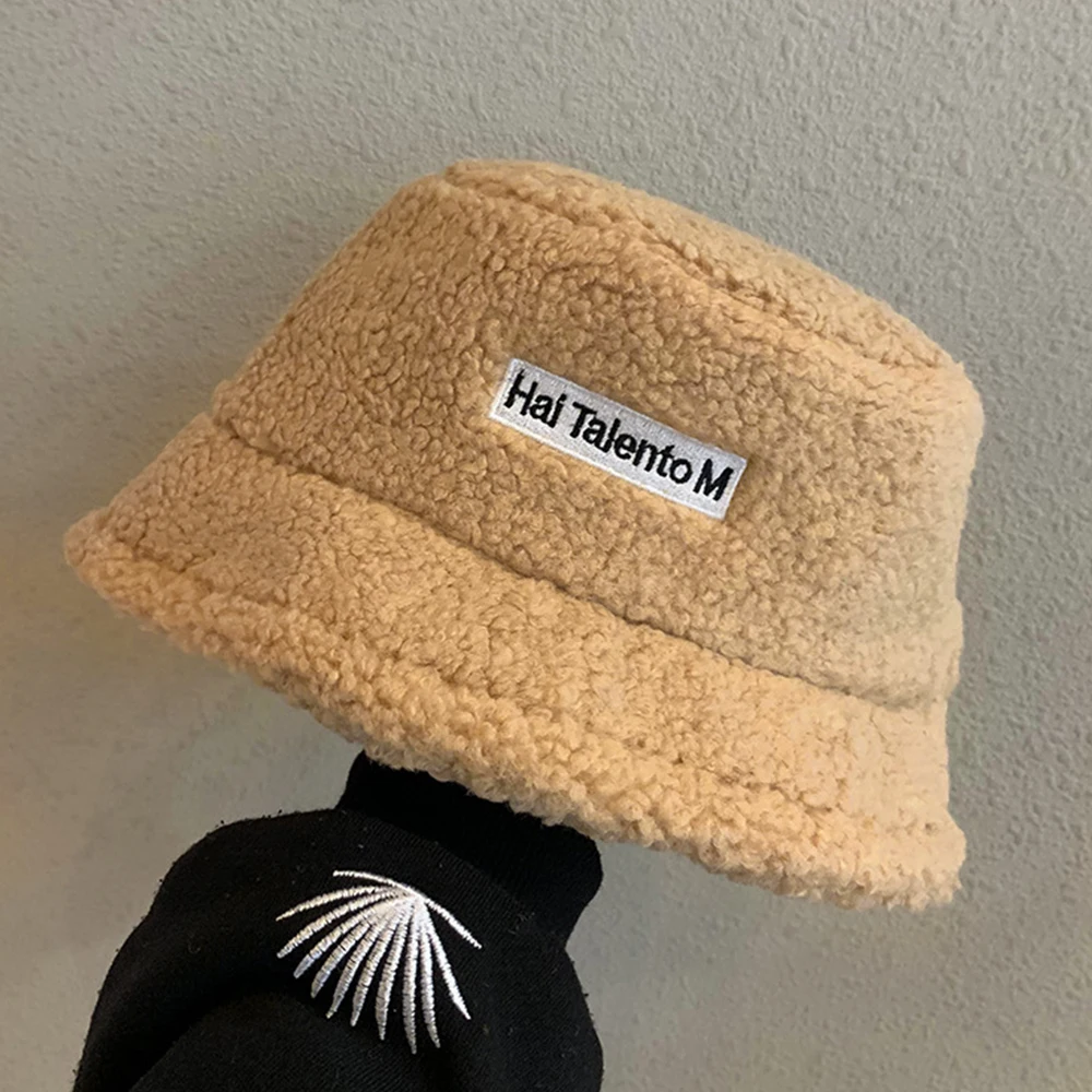 

Winter Classic Vintage Bucket Hat Women Faux Fur Wool Fleece Soft Cute Fashion High Street Trendy Cloche Fisherman Cap for Girl