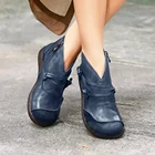 Женские ботинки из искусственной кожи, короткие коричневые ботинки на плоской подошве, с мехом, на шнуровке, для весны, 2020