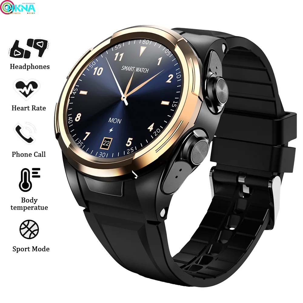 

Bluetooth Earphones Smart Watch Body Temperature Sport Watches Full Touch Screen Wristband For Android iOS Huawei Iphone Xiaomi