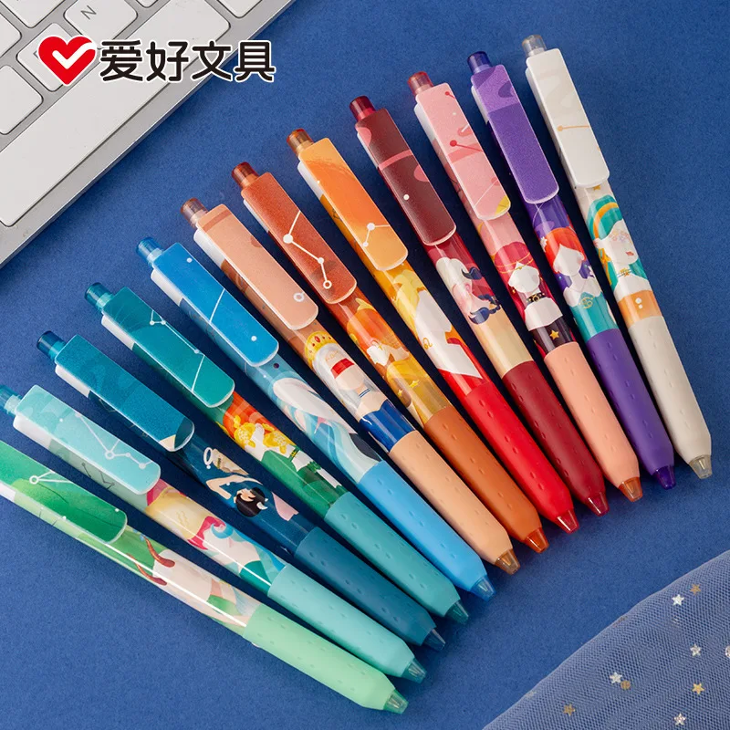 

6Pcs/lot Creative 0.5mm Black Ink Gel Pen Set Cute Pens School Office Supplies Bullet DIY Hand account Painting Stationery Pen
