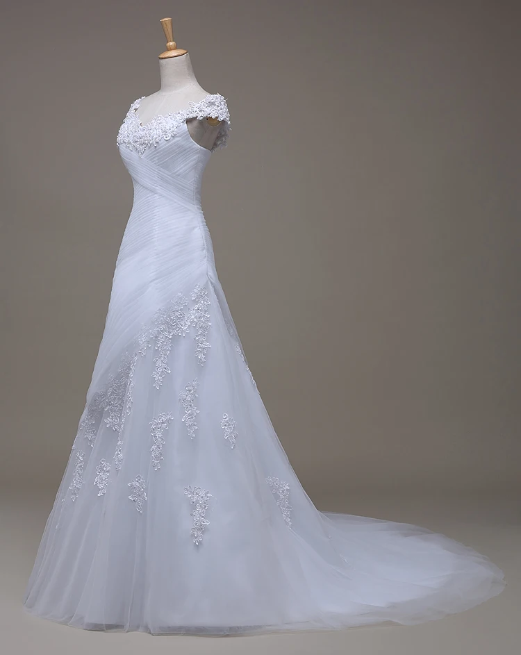 Реальный образец богемное свадебное платье кружевное с бисером жемчужинами