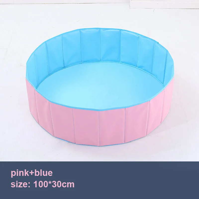 pink-blue 100cm Детский бассейн с шариками ограждение для безопасности ребенка складной мяч Яма бассейн манеж Крытый ограждение Детские шарики содержат мягкую ткань бассейн - Цвет: pink-blue 100cm