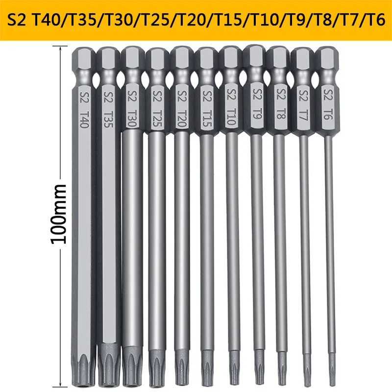 

12pcs Screwdriver Bit Set Security Bit Set Tamper Proof Screwdriver Drill Bit Screw Driver Bit Torx Flat Head 1/4 Hex Driver Bit