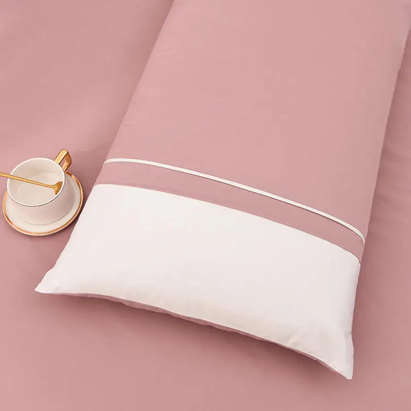 

Solid Color Duvet Cover Set For Single Bed Simple Style ropa de cama Flat Sheet With Pillow Case For Girls Bedding Set