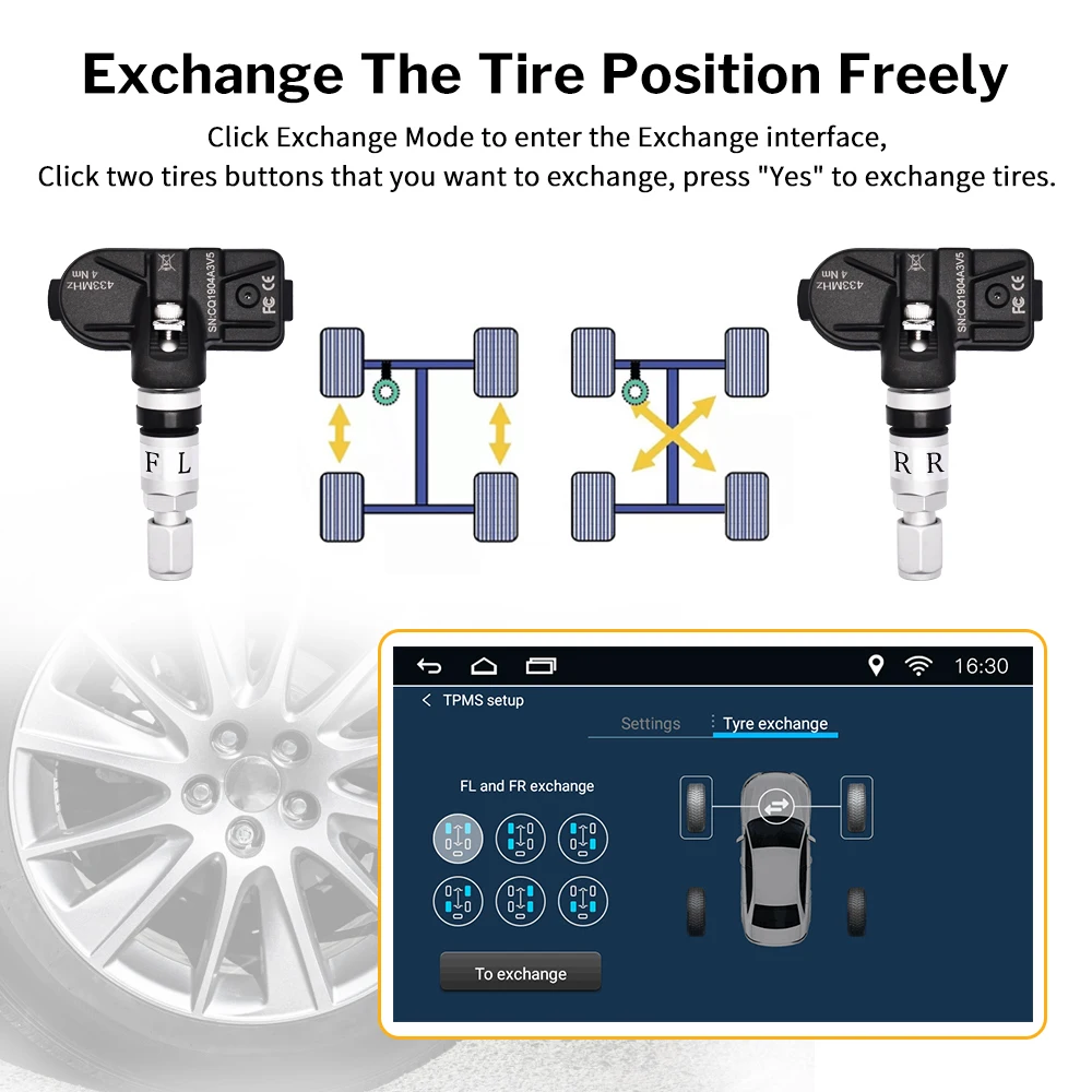 Deelife USB Android TPMS система контроля давления в шинах Дисплей Сигнализация 4 датчика для Автомобильный dvd-плеер Android мультимедийный плеер