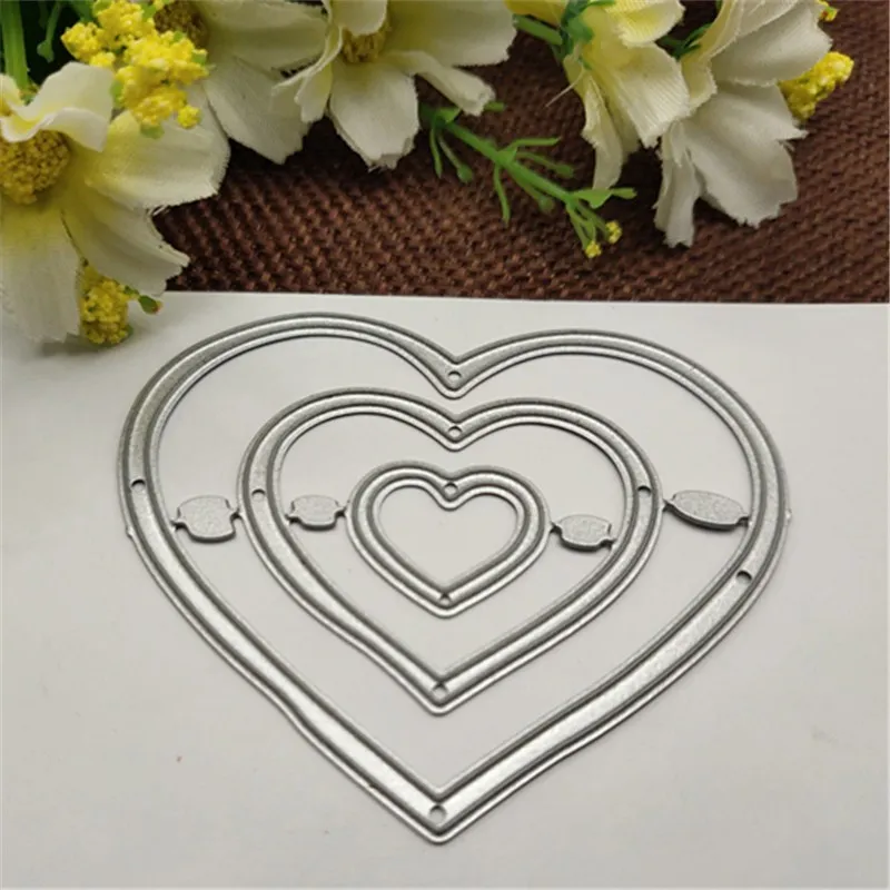 Металлические режущие штампы в форме сердца трафареты для DIY скрапбукинга