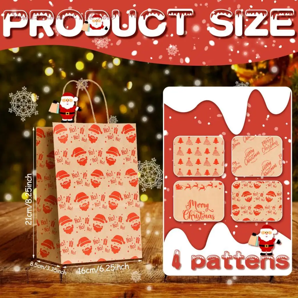 

Маленькие рождественские бумажные пакеты, рождественские подарочные пакеты на тему Рождества, пакеты для подарков, Рождественская вечерин...