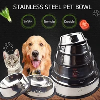 new 5 size stainless steel dog foot print bowls for dish water dogs food bowl pet puppy cat bowl feeder feeding dog water bowls