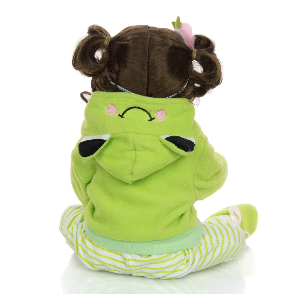 NPKDOLL 22 дюймов младенец Reborn Menina 55 см Bebe reborn полная силиконовая кукла с коричневыми