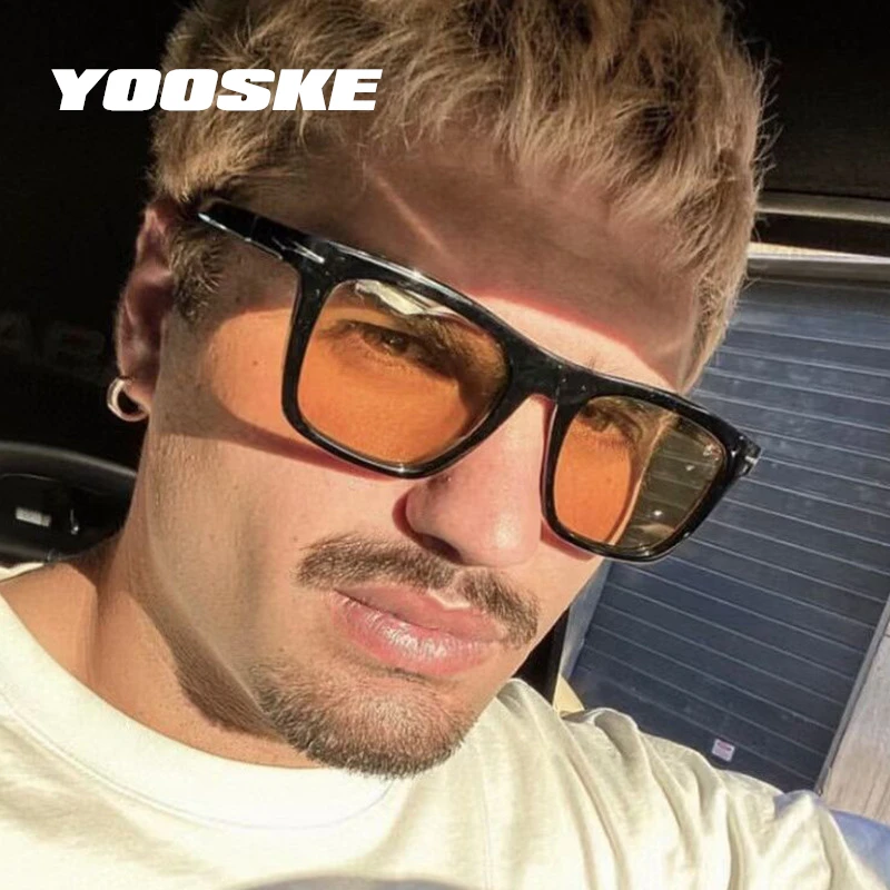 

YOOSKE 2022 винтажные Квадратные Солнцезащитные очки для мужчин Классические брендовые дизайнерские желтые солнцезащитные очки для женщин Ретро оттенки очки UV400 очки
