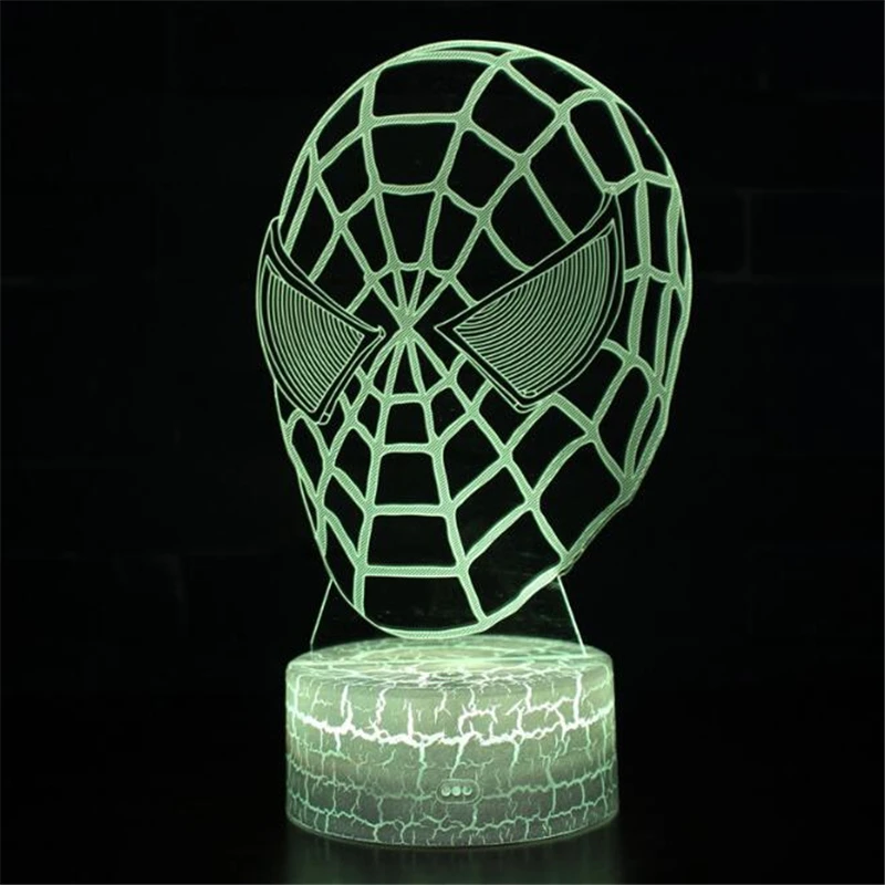Мстители светодиодный светильник с героями комиксов Марвел аниме 3D лампа