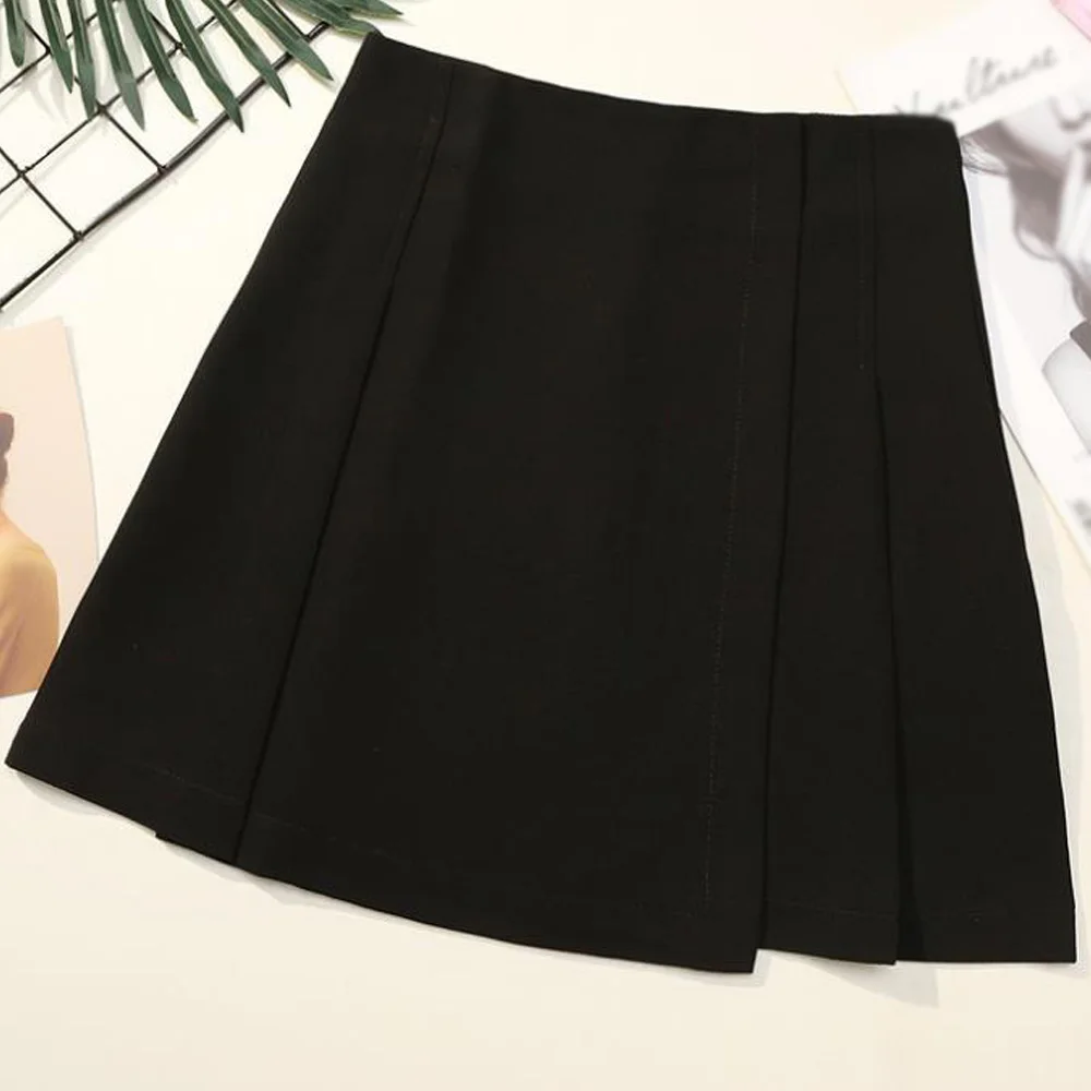 Vintage Korean Skirts Womens Harajuku 2021 Empire High Waist Fungus Pink White Ruffle Mini Skirt Streetwear Summer Sexy | Женская одежда
