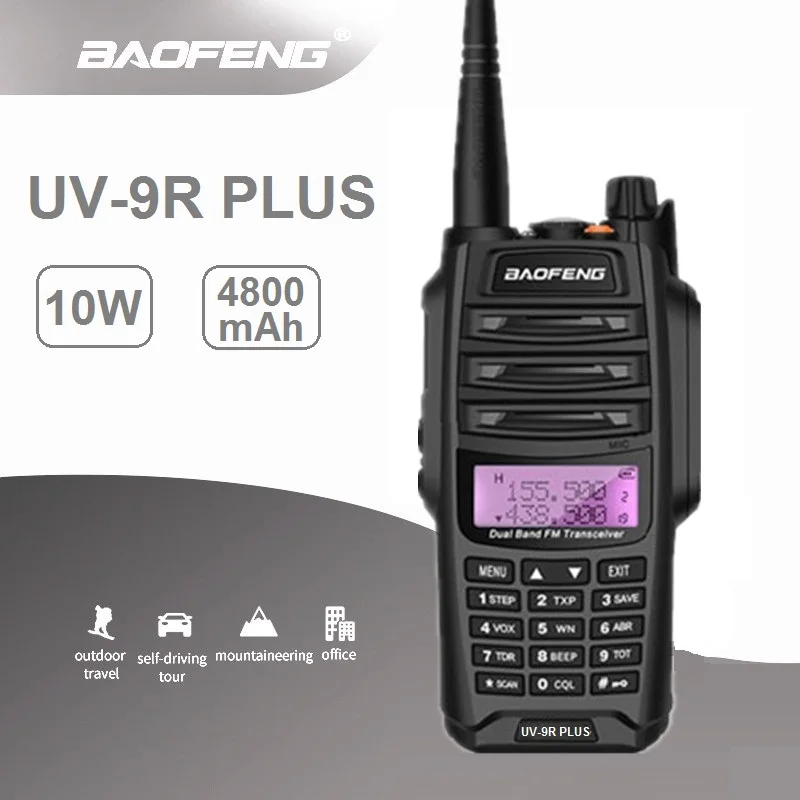

2020 Baofeng Updated UV-9R PLUS 10W Walkie Talkie Waterproof CB Ham Radio Comunicador Dual Band VHF/UHF Transceiver for Hunting
