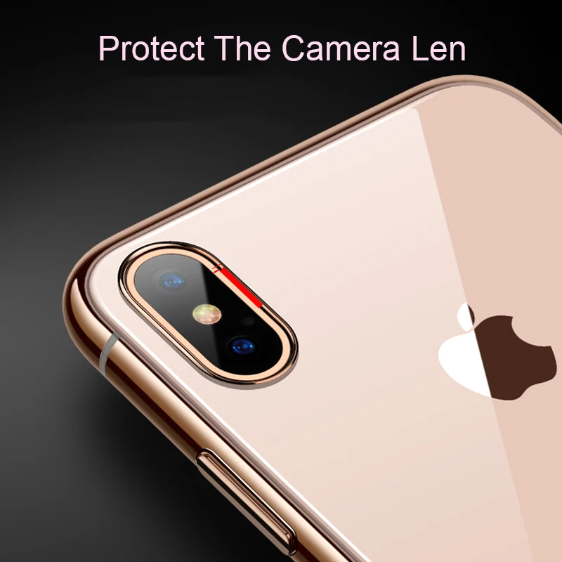 Soft Plating Clear TPU Case for iphone X XS MAX XR 10 6 6s 7 8 Plus 5 5s SE Dropproof Silicone Transparent Protection Cover | Мобильные