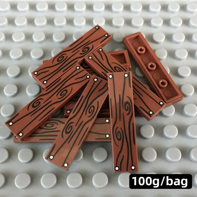 100 строительные блоки для стен с рисунком под дерево плитка 1x4 аксессуары MOC