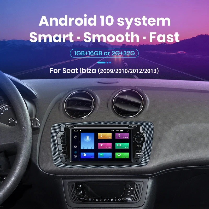 Junsun AI Voice 2 din Android Auto Radio for Seat Ibiza 6j 2009 2010 2011-2013 Carplay Car Multimedia RDS GPS No 2din autoradio |