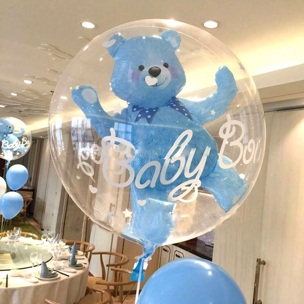 Медвежонок фольги воздушный шар детский душ Свадебные украшения его мальчик
