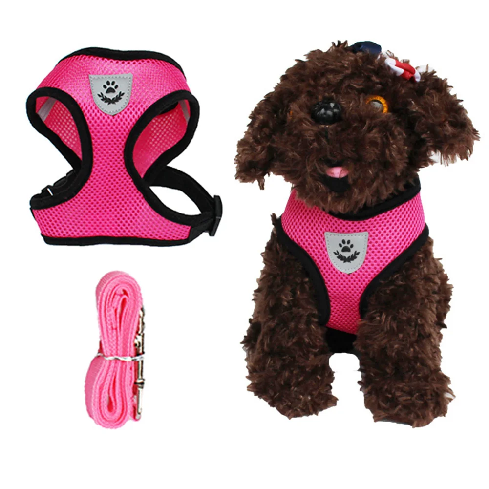 

Cat Adjustable Harness Polyester Mesh Breathable Vest Walking Lead Leash For Small Medium Dogs Cats Pet Easy Control Accessories