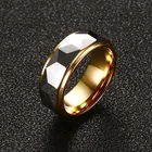 KOtik 100%, карбид вольфрама, многогранное искусственное кольцо для мужчин, свадебный браслет 8 мм, Крутое мужское Винтажное кольцо в стиле панк, модные украшения