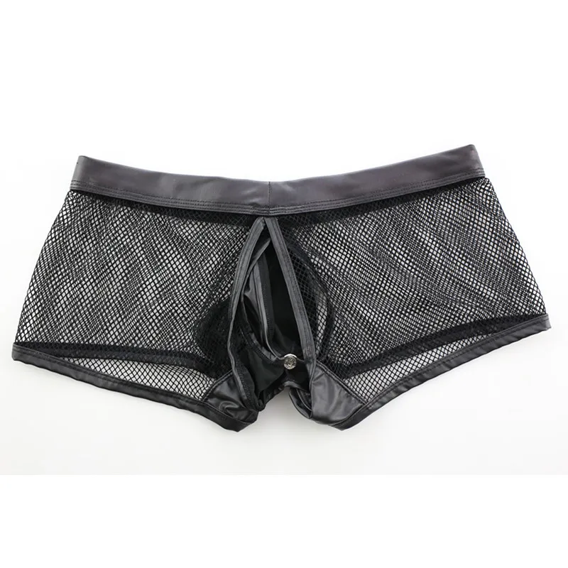 Сексуальное мужское нижнее белье прозрачные сетчатые шорты боксеры для мужчин