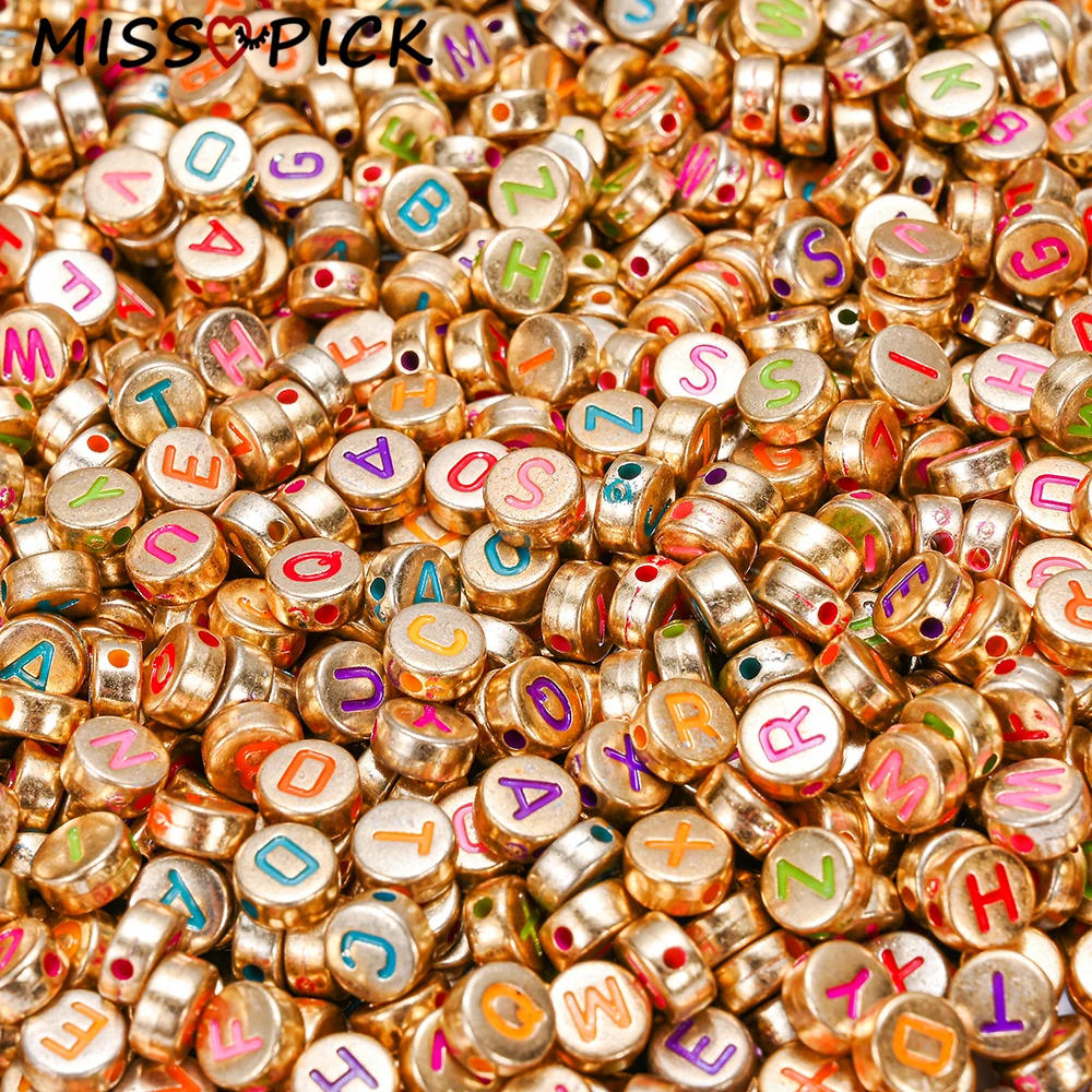 100 шт. плоские разноцветные бусины для браслета|Бусины| |