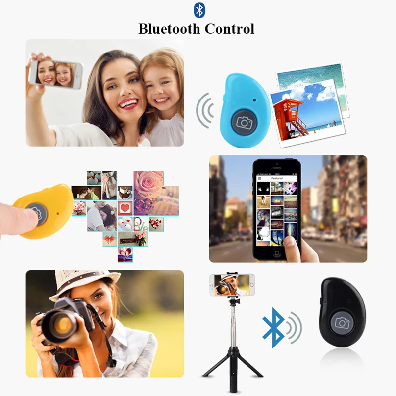 Беспроводная Bluetooth селфи палка для с затвором беспроводной пульт дистанционного