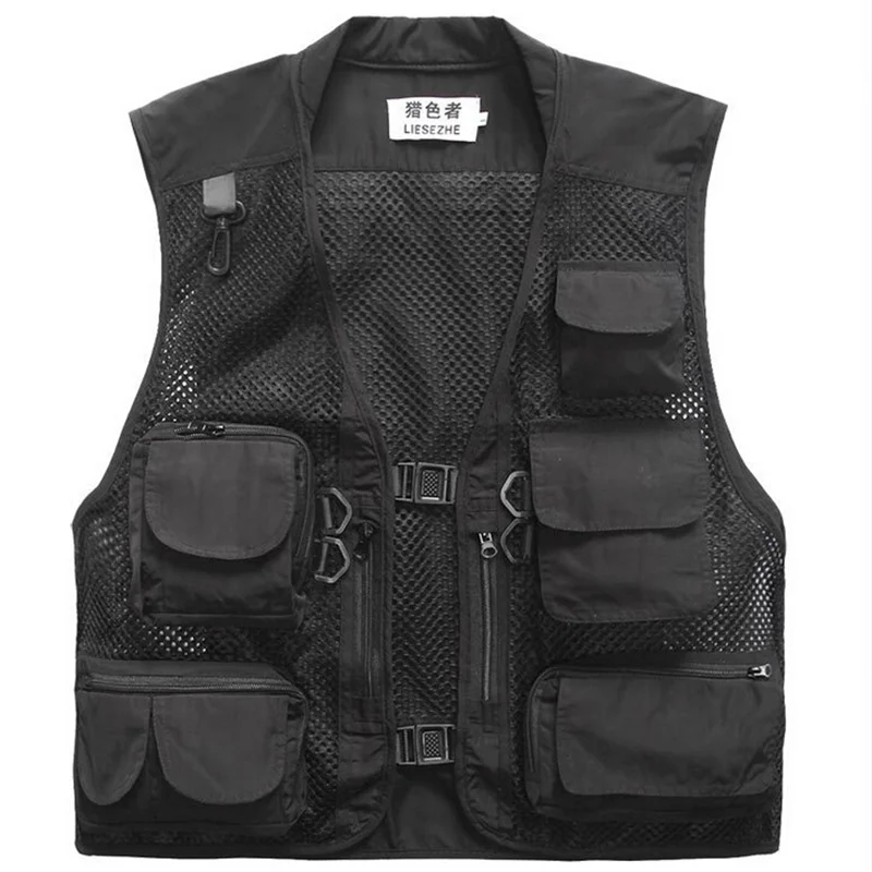 Мужская повседневная тактическая сетчатая жилетка с несколькими карманами