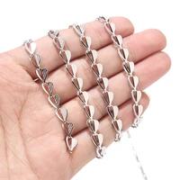 2meter 5 5mm width stainless steel heart embossing link chain silver chains for necklaces bracelets anklet diy jewelry making