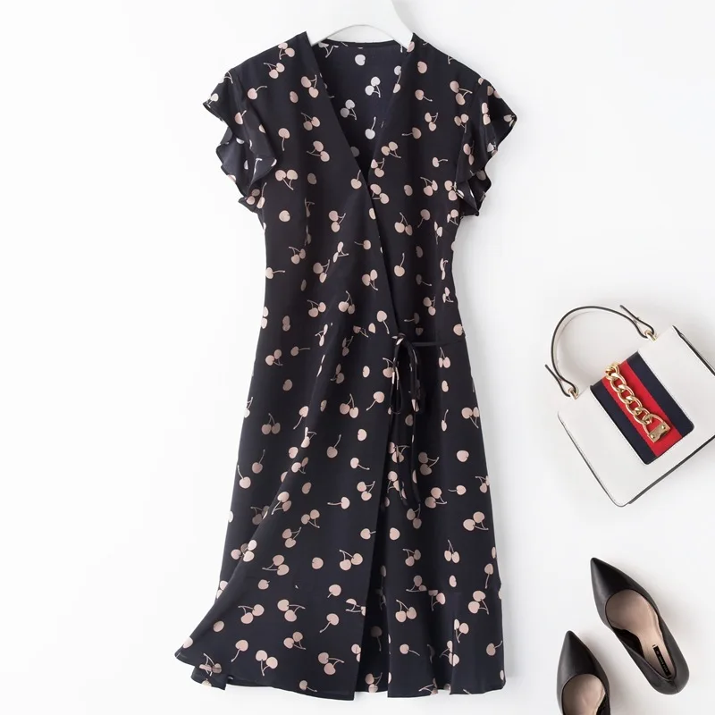 Женское шелковое платье осенняя юбка из шелка тутового шелкопряда с приталенной