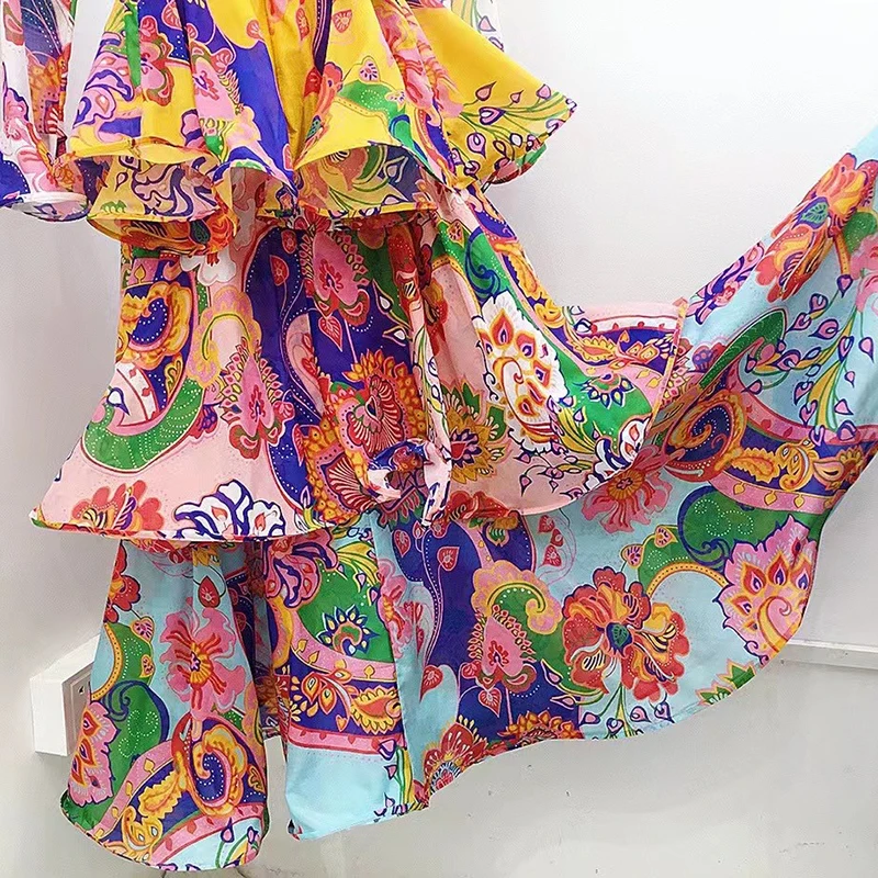

Women Party Long Dress Spring Long Sleeve Dress Fashion New Female Print Bohemian Dress