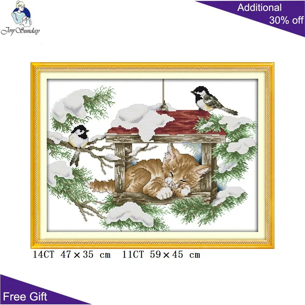 Домашний декор с животными Joy Sunday D814D823D826D829(2) кошка и птицы глубоким сном на