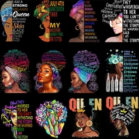 beauty afric queen lady thermo transfer patches for clothes diy iron on patches for clothes fashion women t shirt patch applique