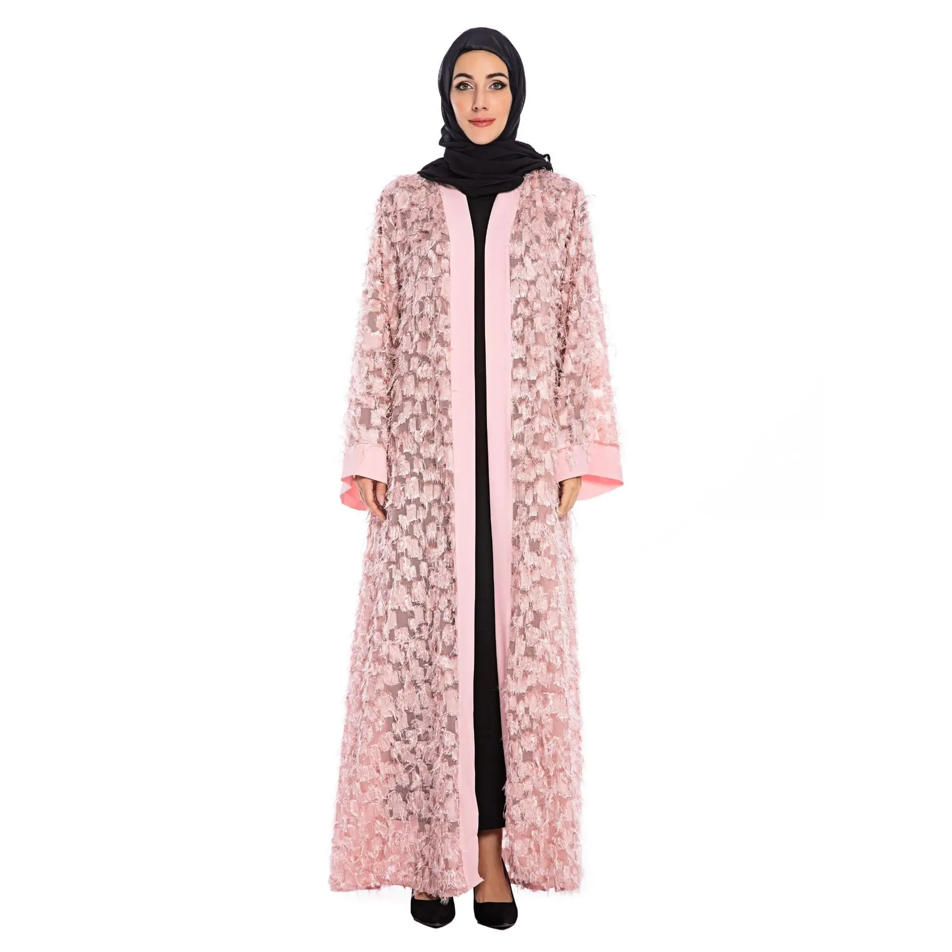 Турецкое кимоно с объемными кисточками абайя Дубай турецкое платье 2019