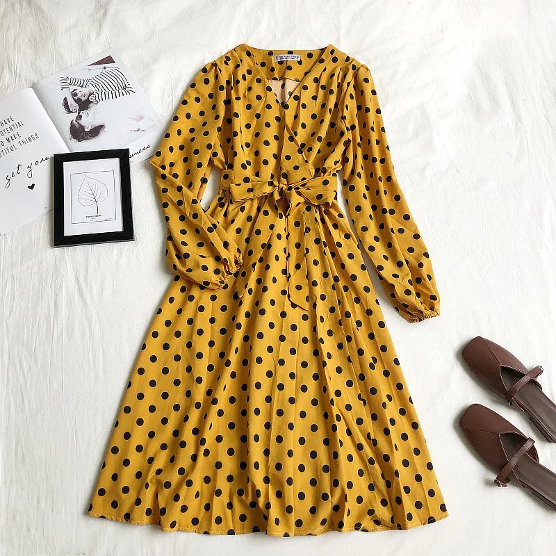 Женское летнее платье HISUMA с V-образным вырезом и рукавами-фонариками Бандажное