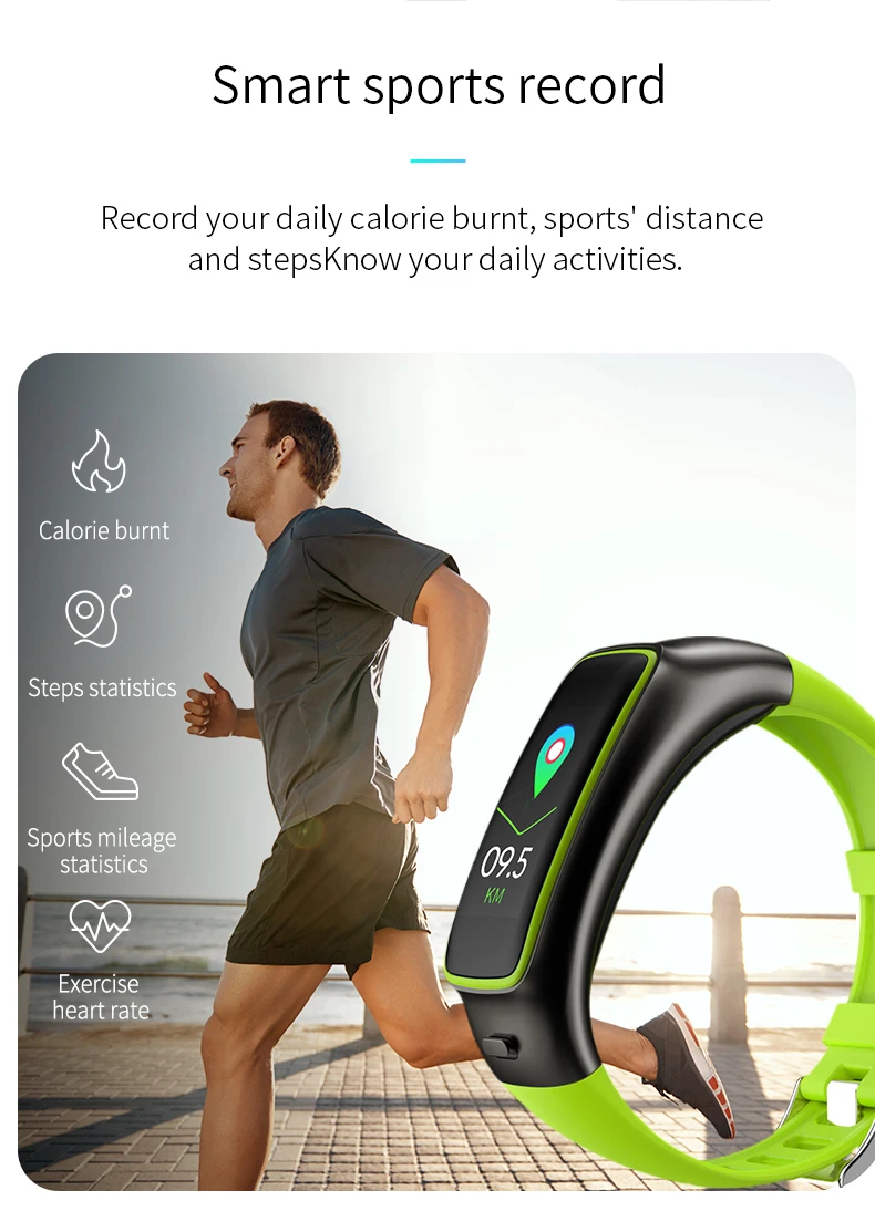 TB02 Bluetooth наушники умный браслет 2 в 1 шумоподавление с микрофоном 0,9" пульсометр кровяное давление смарт-браслет музыкальные гарнитуры