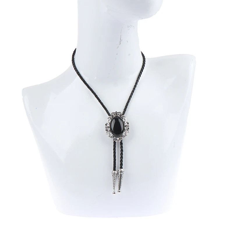 

Vintage Mens Alloy Tie Men Women Leather Rope Long Necklace Sweater Chain Shirts Bolo Tie Men Accessories