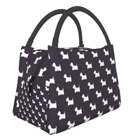 westie portable lunch bag outdoor food bag oxford cloth large capacity insulation handbag meal bag picnic cooler bolsatermica