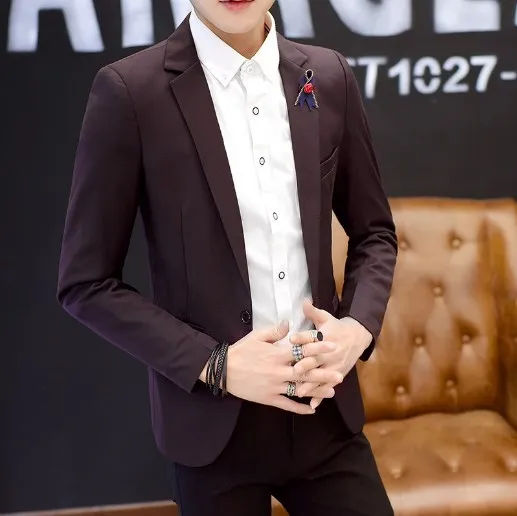 Мужские деловые повседневные костюмы пальто hombre однотонный черный синий