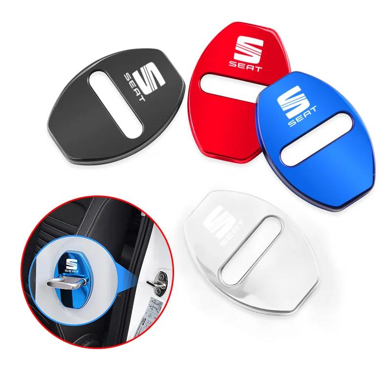 4 шт крышка дверного замка автомобиля Нержавеющая сталь наклейки для Seat Leon 5f Mk3 Exeo