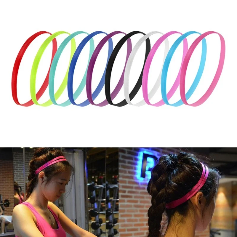 Women Stretch Yoga Hairband Headband Men Thin Sports Fitness Elastic Anti-slip Sweatband Headbands Gym Running Hair Bands |